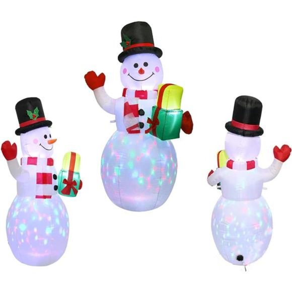 Christmas Inflatable Snowman Christmas Decorations with Bright Led Light, 5Ft - Picture 2 of 7